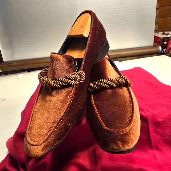 MEN\'S LOAFER SLIP-ON FAUX SUEDE BROWN ROUND TOE WEDDING/DRESS SLIP-ON SIZE 45-11 main image 6